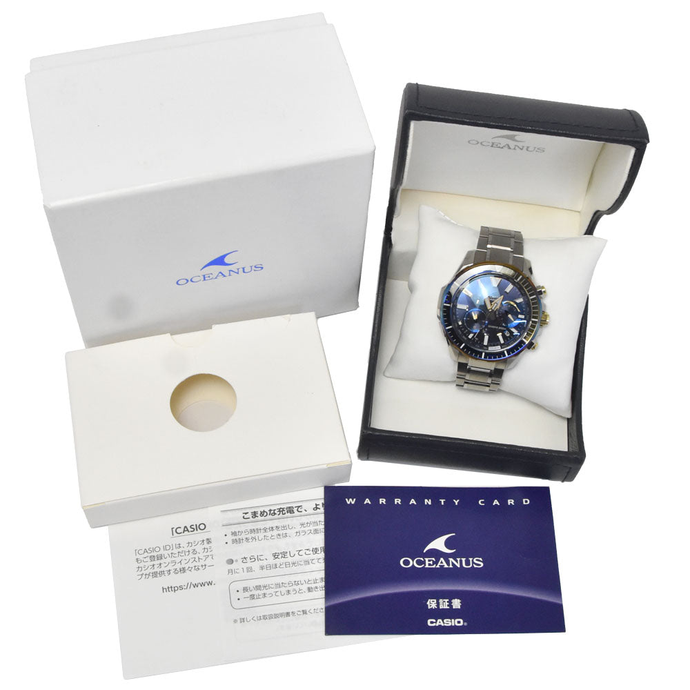 with paper CASIO Oceanus OCW-P2000D-2AJF blue Dial Radio Sync Solar Men's
 Watch M#151091