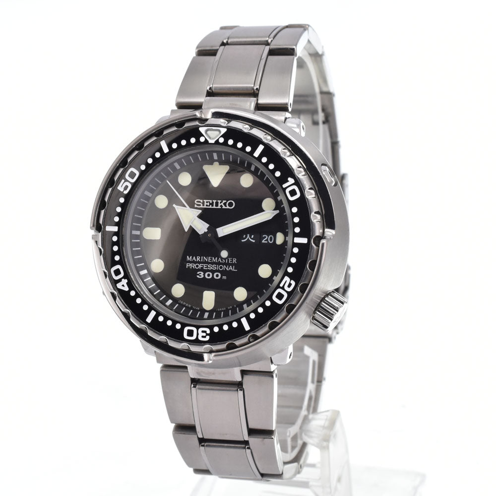 with paper SEIKO Prospex Marine Master 300 m SBBN031/7C46-0AG0 Day date black Dial Quartz Men's
 Watch N#151099