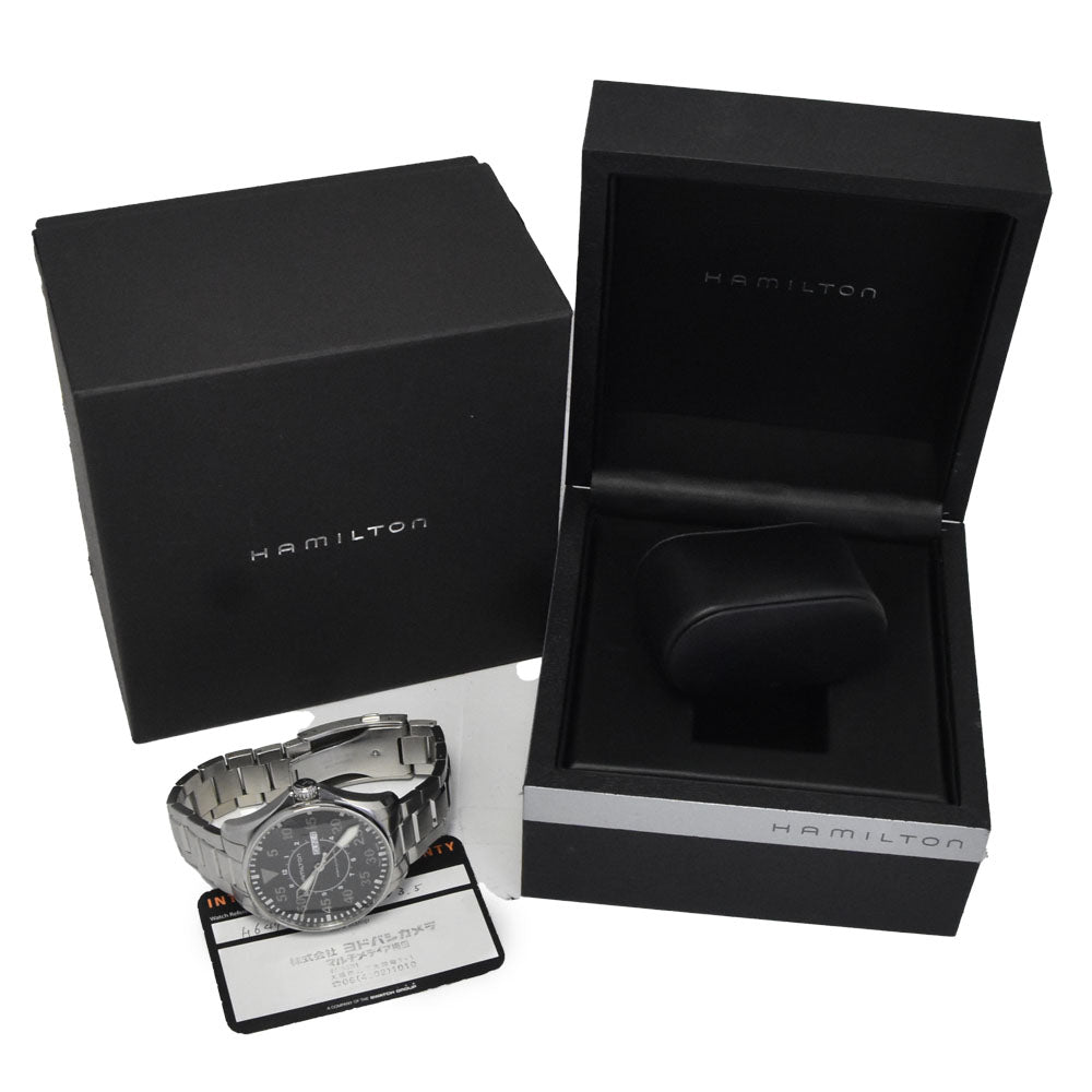 with paper HAMILTON Khaki Aviation Pilot H647150 black Dial Automatic Men's
 Watch O#151107