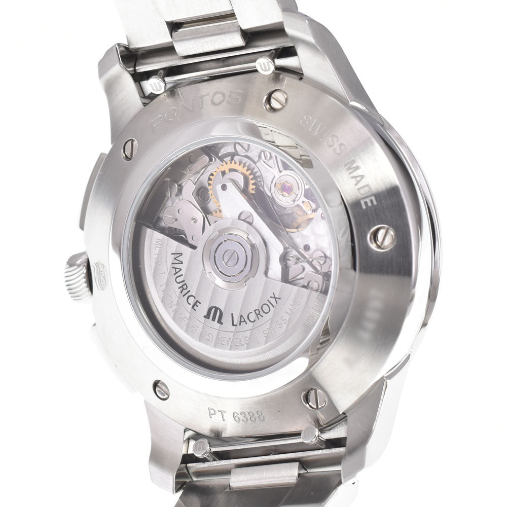 with paper MAURICE LACROIX Pontos PT6388-SS002-420-1 Chronograph Date blue Dial Automatic Men's
 Watch N#151110