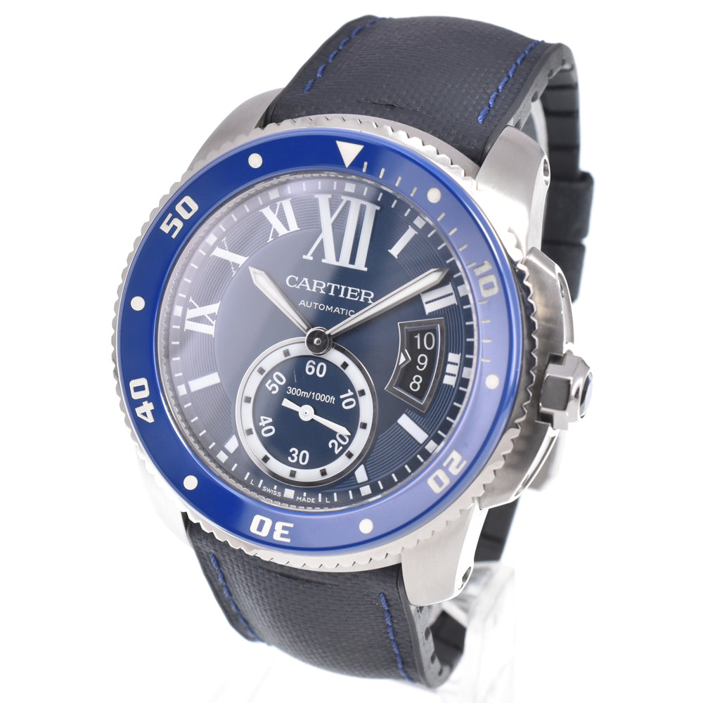 with paper CARTIER Calibur de Cartier diver WSCA0010 blue Dial Automatic Men's
 Watch M#151137