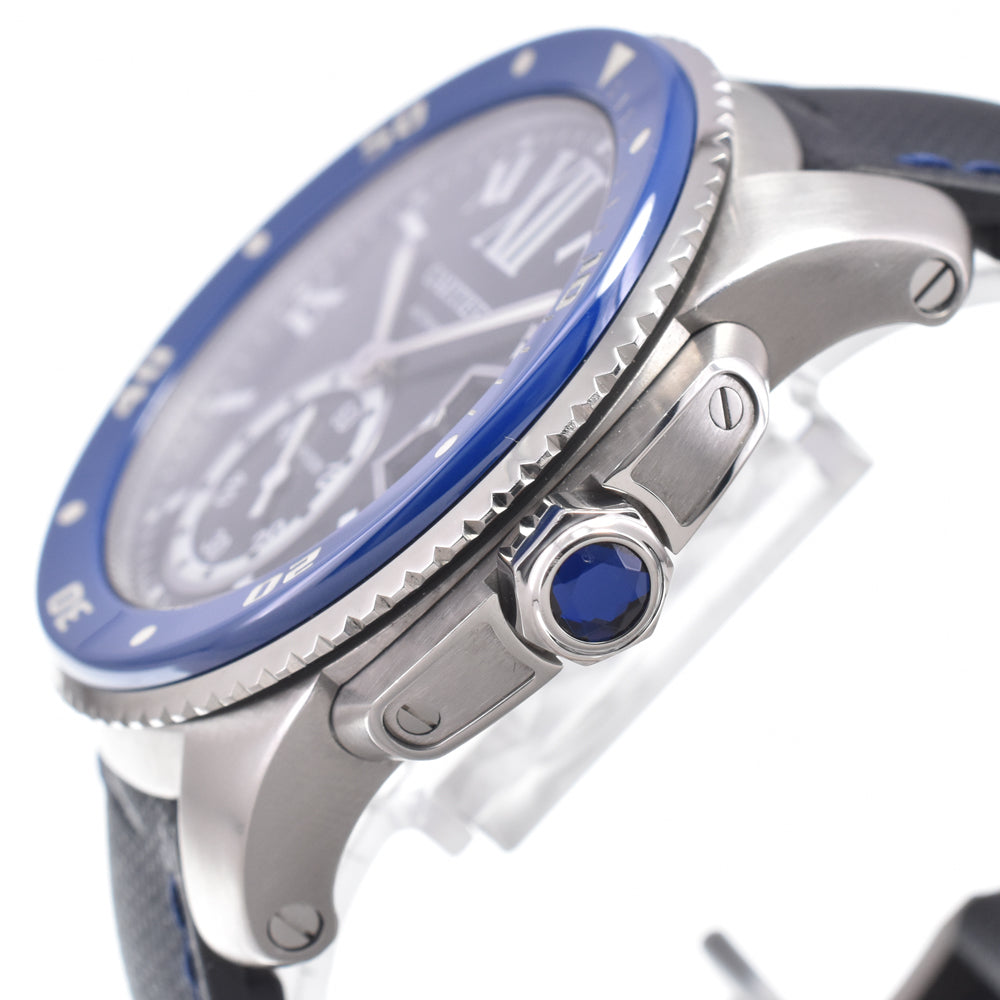 with paper CARTIER Calibur de Cartier diver WSCA0010 blue Dial Automatic Men's
 Watch M#151137