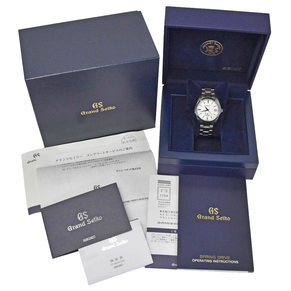 with paper SEIKO Grand Seiko SBGA011/9R65-0AE0 white Dial Spring drive Men's
 Watch N#151140