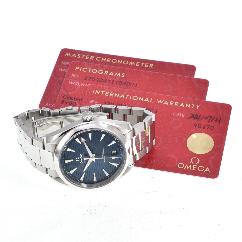 with paper OMEGA Seamaster Aqua Terra 150M 220.10.41.21.03.001 Date blue Dial Automatic Men's
 Watch M#151149