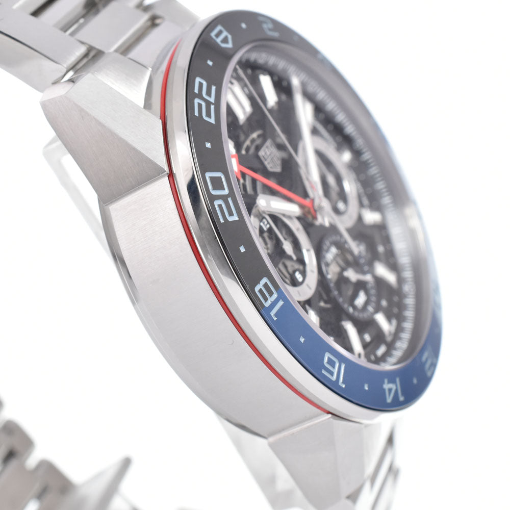 with paper TAG HEUER Carrera Caliber Heuer 02 CBG2A1Z.BA0658 GMT chronograph Black skeleton Dial Automatic Men's
 Watch M#151153