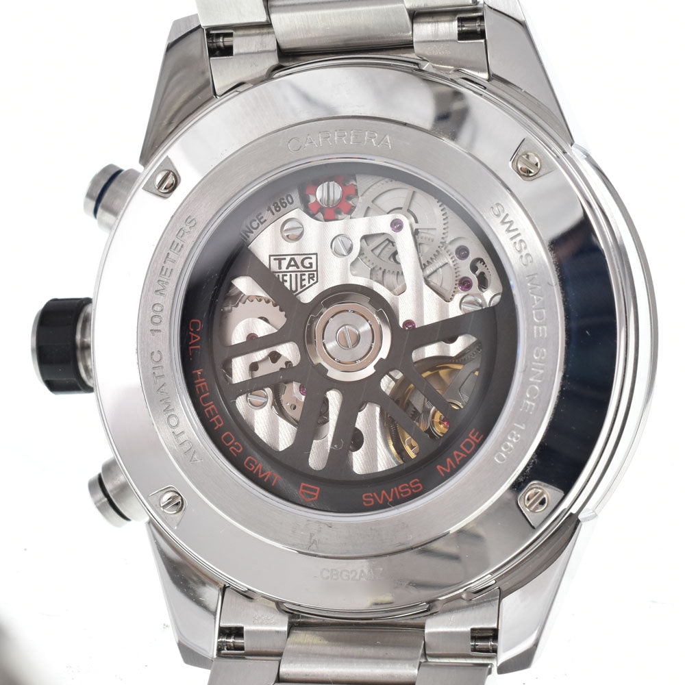 with paper TAG HEUER Carrera Caliber Heuer 02 CBG2A1Z.BA0658 GMT chronograph Black skeleton Dial Automatic Men's
 Watch M#151153