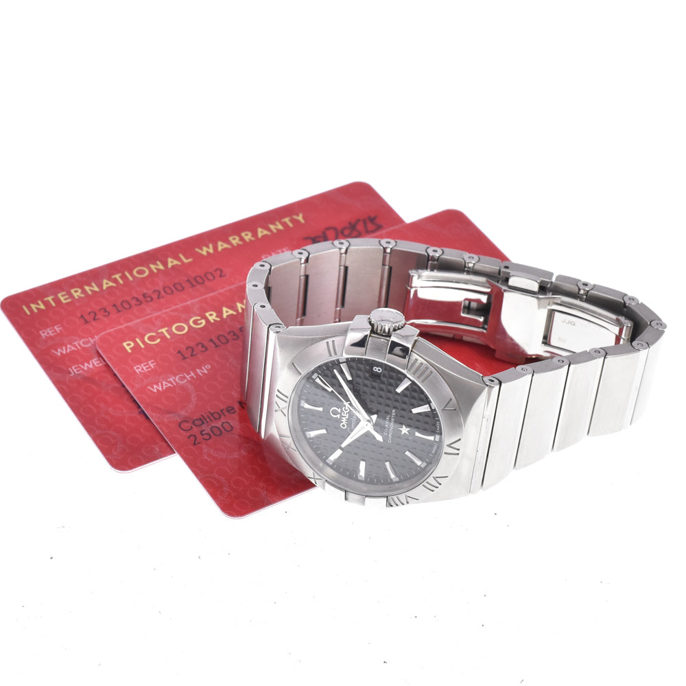 with paper OMEGA Constellation 123.10.35.20.01.002 black Dial Automatic Men's
 Watch N#151160