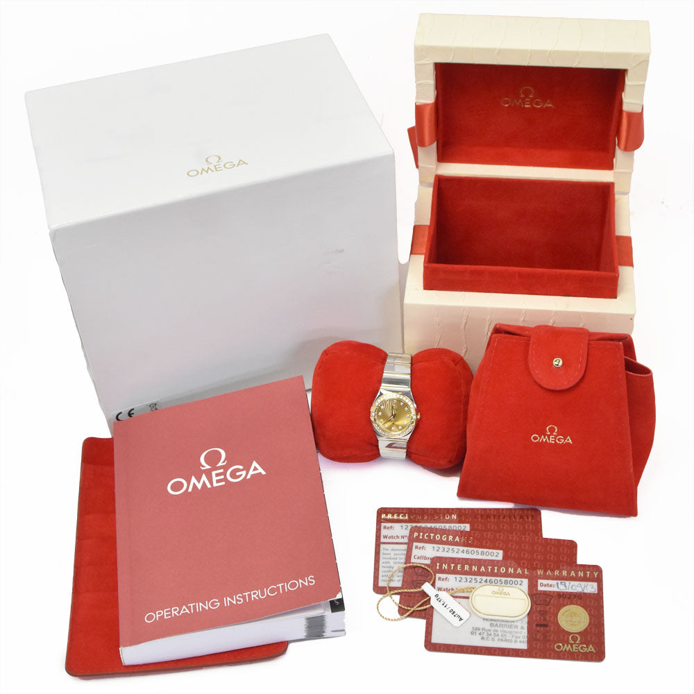 with paper OMEGA Constellation polish 123.25.24.60.58.002 diamond gold Dial Quartz Ladies
 Watch N#151162