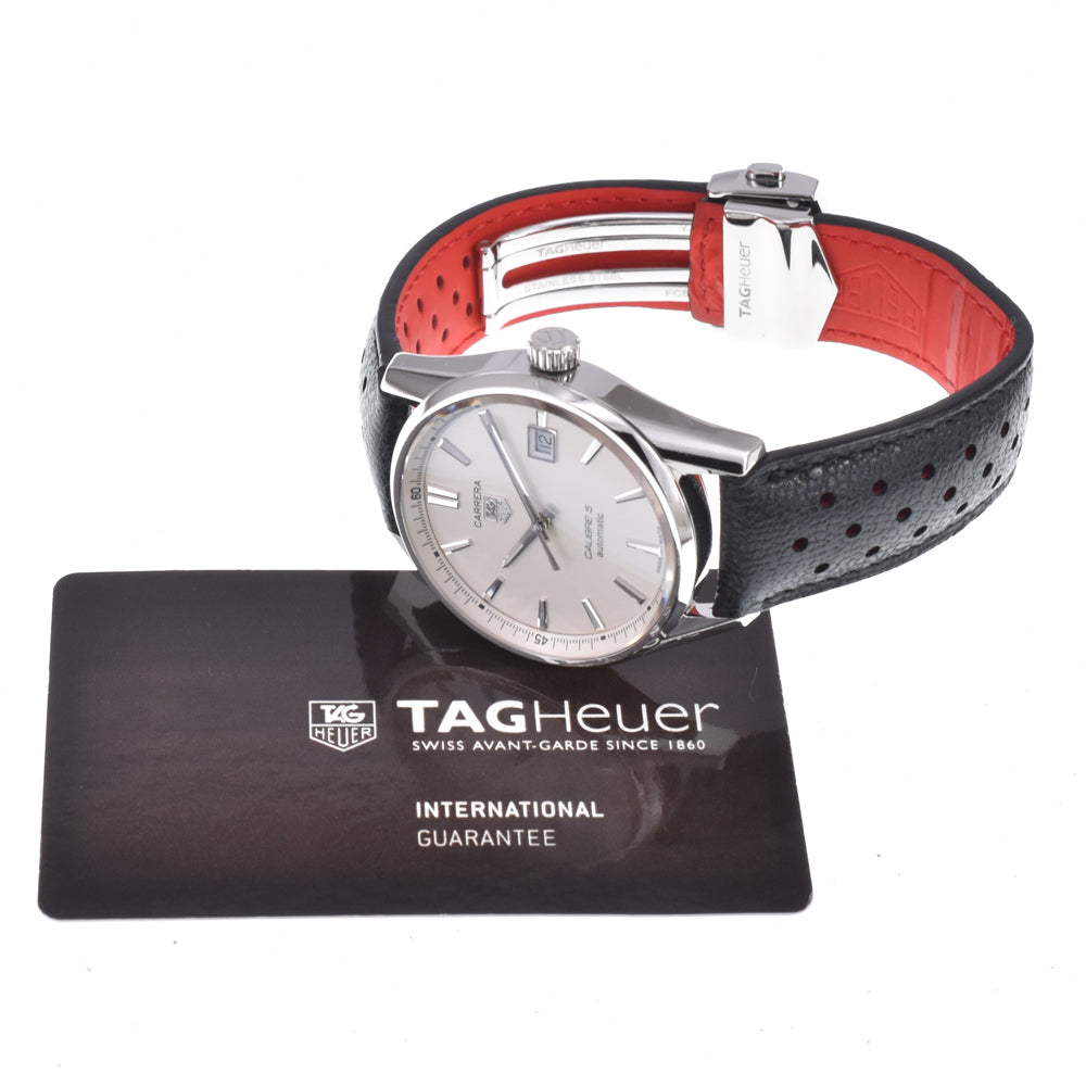 with paper TAG HEUER Carrera Caliber 5 WAR211B.FC6181 Silver Dial Automatic Men's
 Watch N#151163