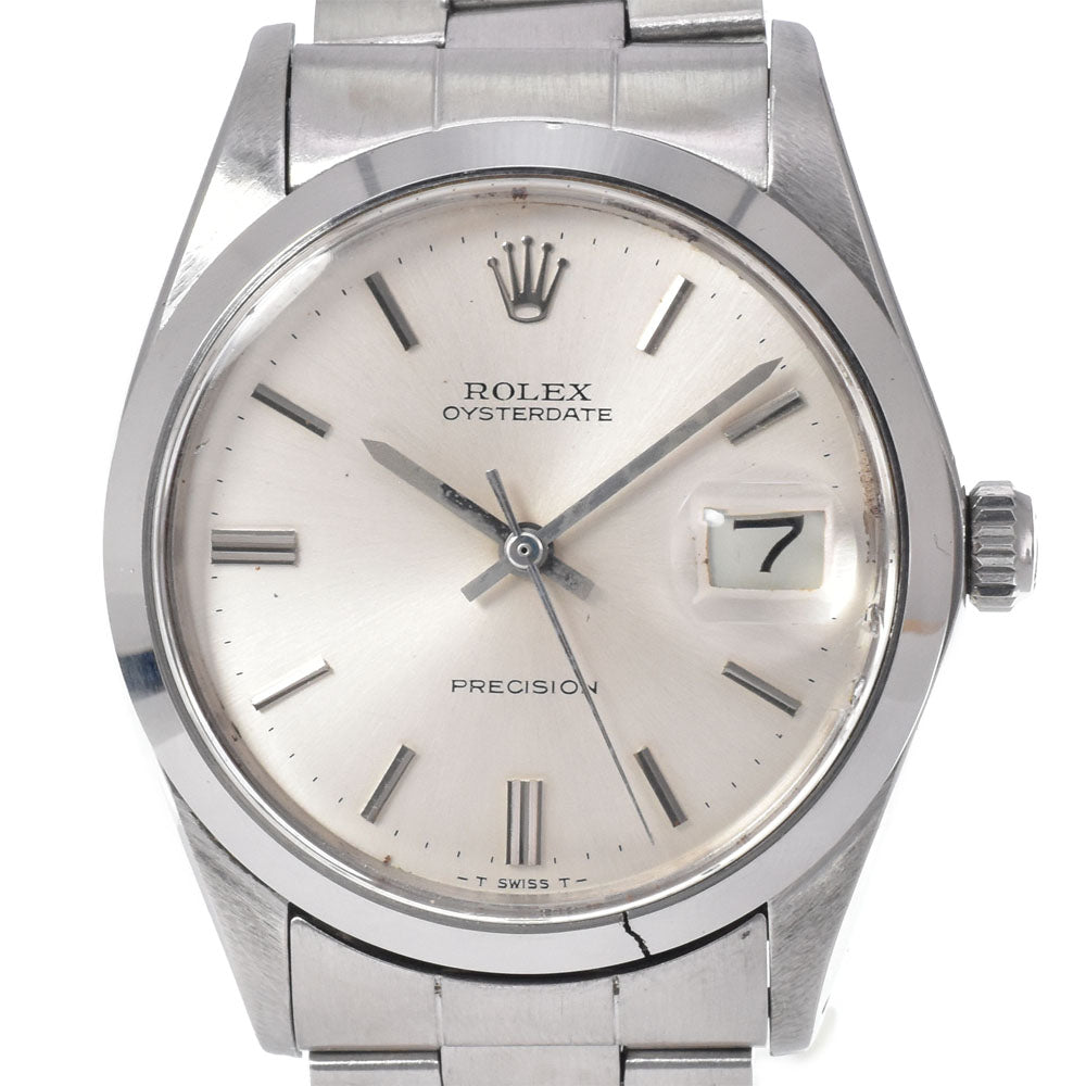 ROLEX Oyster Date Precision 6694 vintage Date Silver Dial Hand Winding Men's
 Watch N#151165