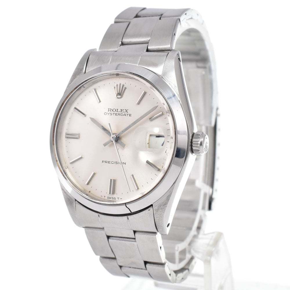 ROLEX Oyster Date Precision 6694 vintage Date Silver Dial Hand Winding Men's
 Watch N#151165