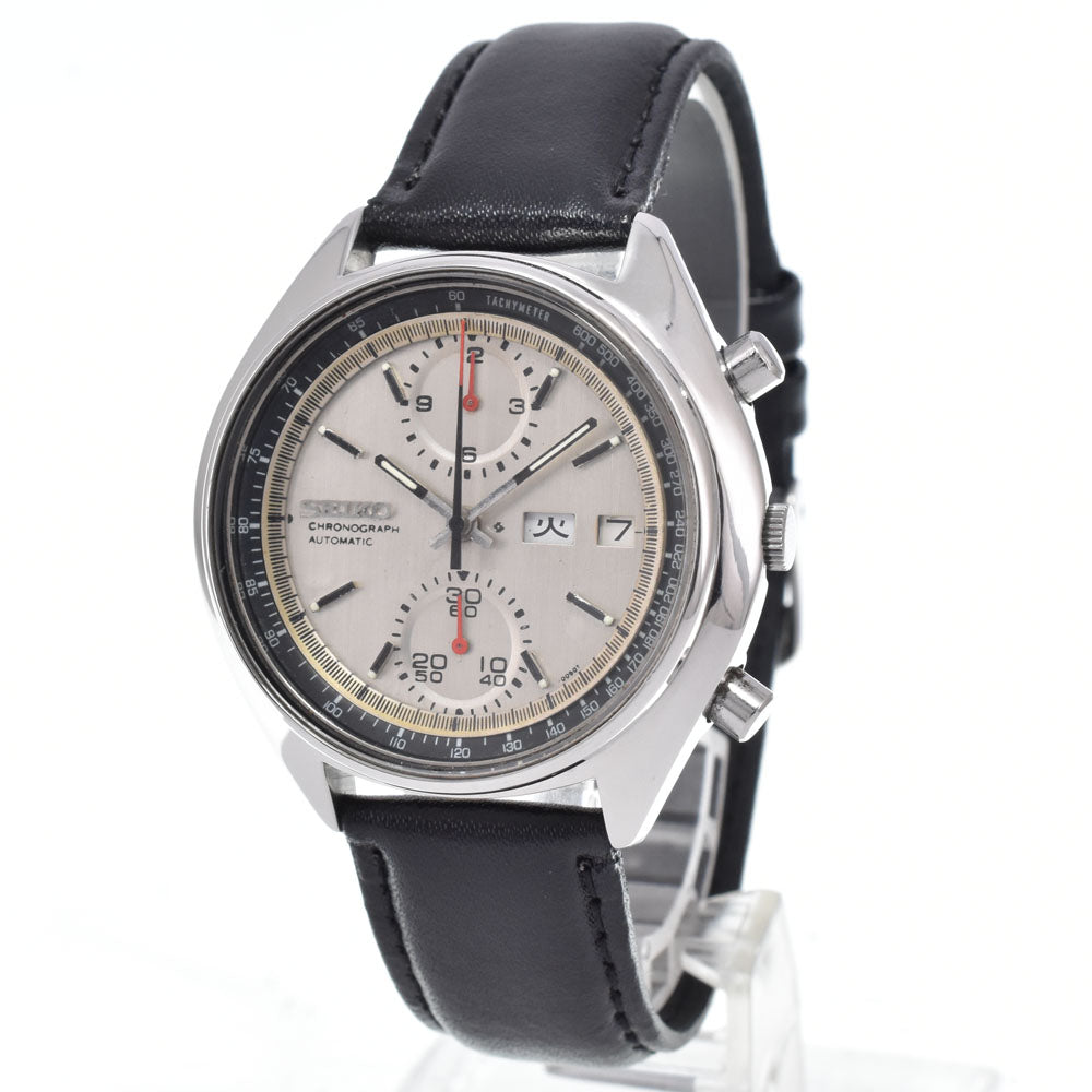 SEIKO 6138-8000 vintage Chronograph day date Silver Dial Automatic Men's
 Watch N#151186