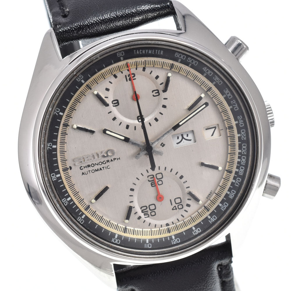 SEIKO 6138-8000 vintage Chronograph day date Silver Dial Automatic Men's
 Watch N#151186