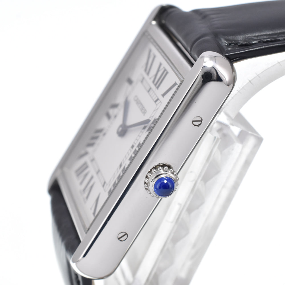 with paper CARTIER Tank solo W5200003 Silver Dial Quartz Men's
 Watch M#151197