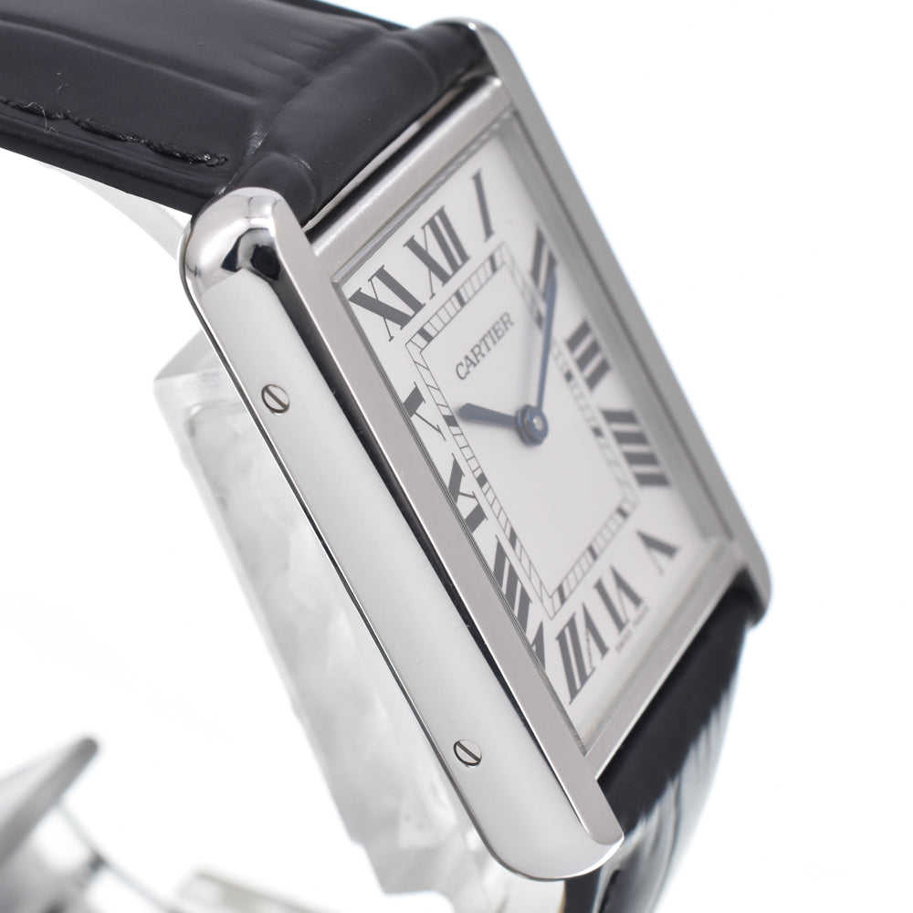 with paper CARTIER Tank solo W5200003 Silver Dial Quartz Men's
 Watch M#151197