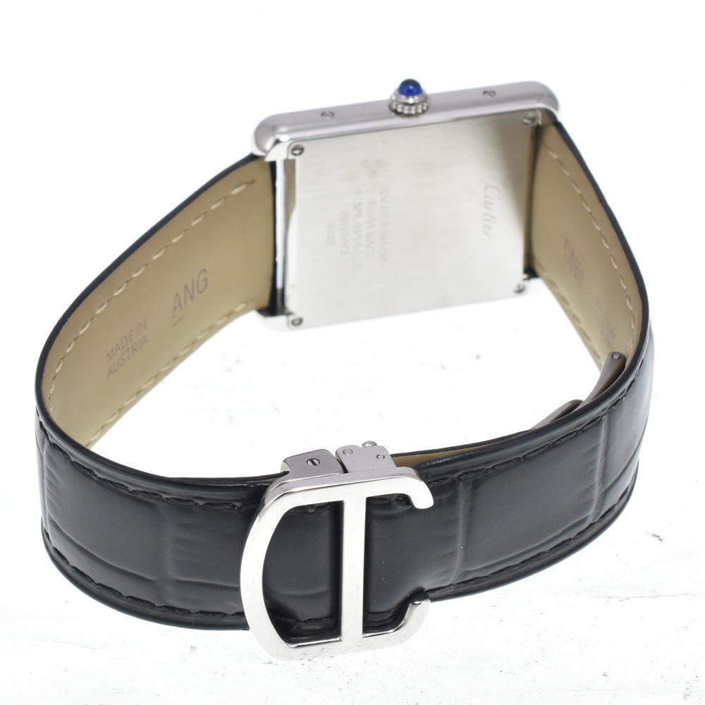 with paper CARTIER Tank solo W5200003 Silver Dial Quartz Men's
 Watch M#151197