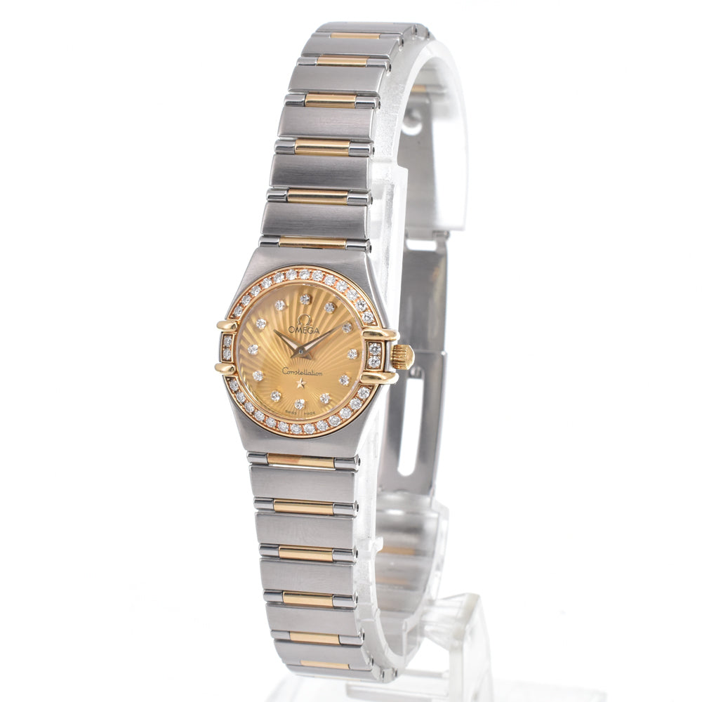 with paper OMEGA Constellation Mini 111.25.23.60.58.001 12P diamond gold Dial Quartz Ladies
 Watch M#151199