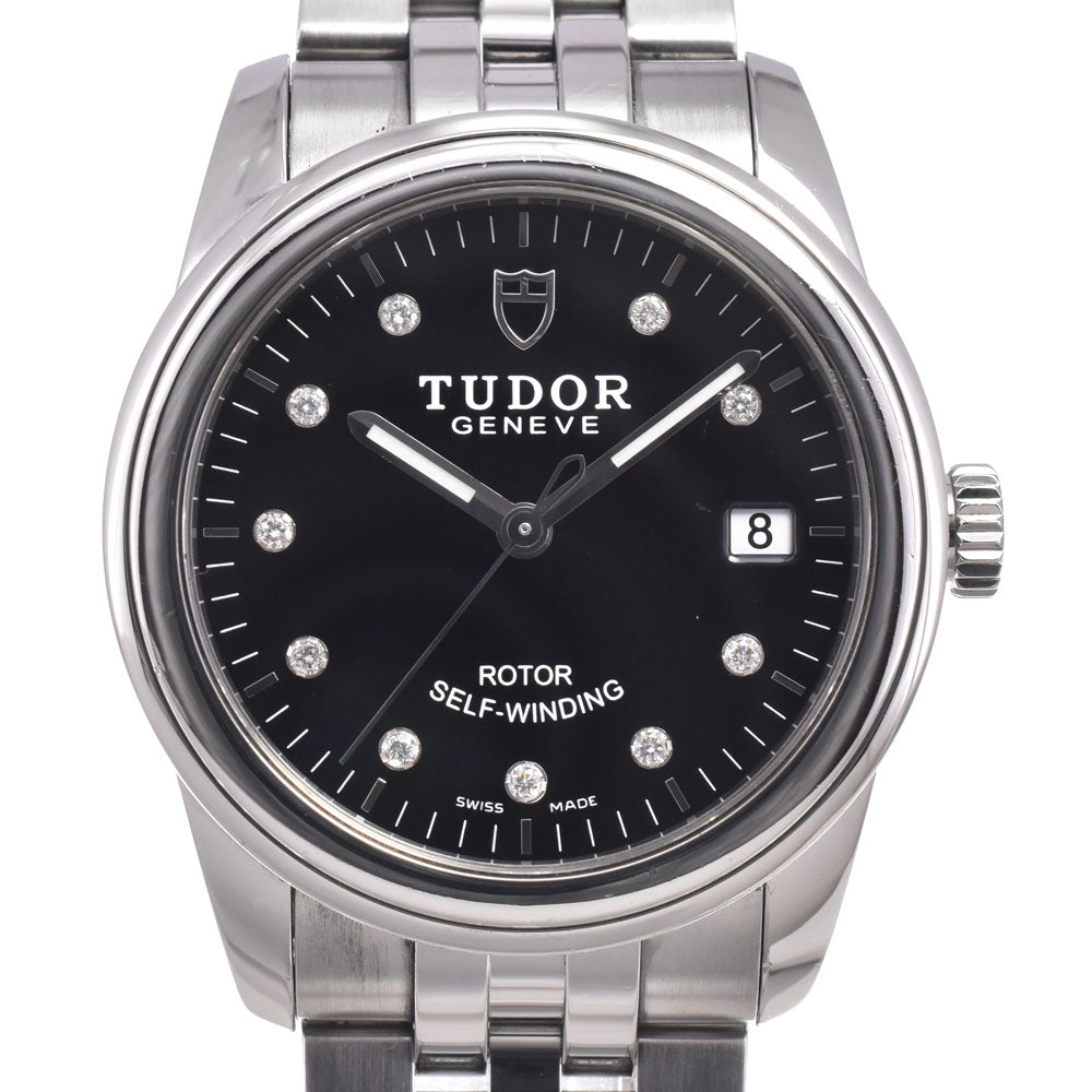 with paper TUDOR Grammar Date 55000 10P diamond black Dial Automatic Men's
 Watch N#151203