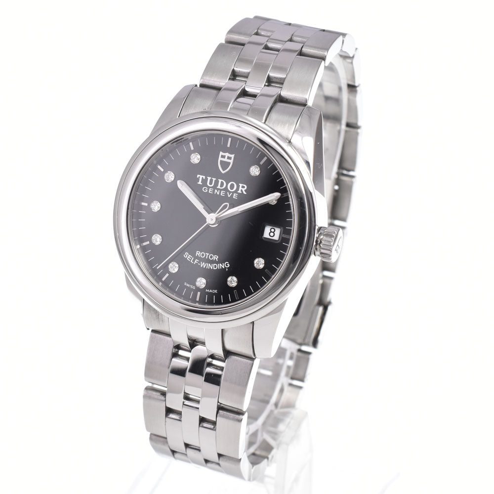 with paper TUDOR Grammar Date 55000 10P diamond black Dial Automatic Men's
 Watch N#151203