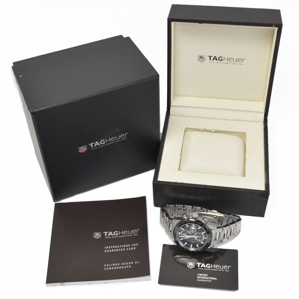 with paper TAG HEUER Carrera CAR201W.BA0714 Chronograph Date gray Dial Automatic Men's
 Watch O#151210