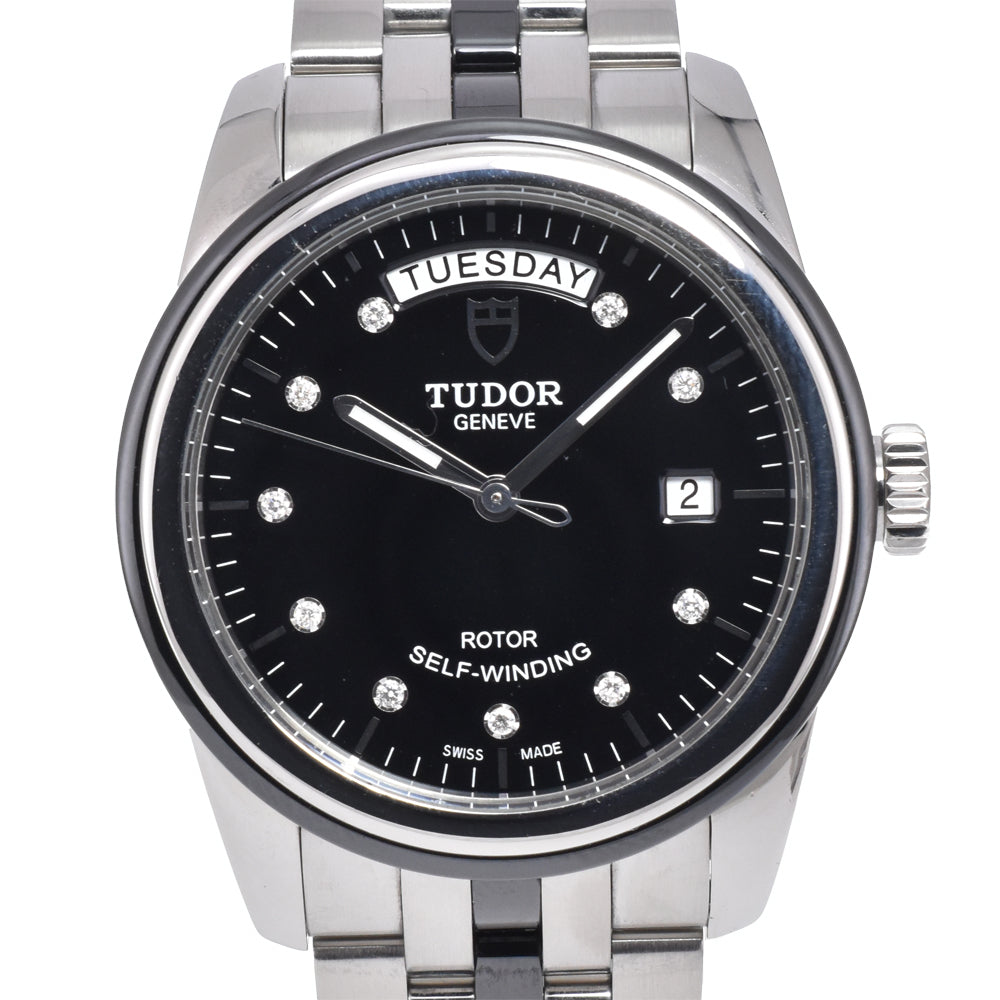 with paper TUDOR Glamour 56000 10P diamond black Dial Automatic Men's
 Watch N#151218