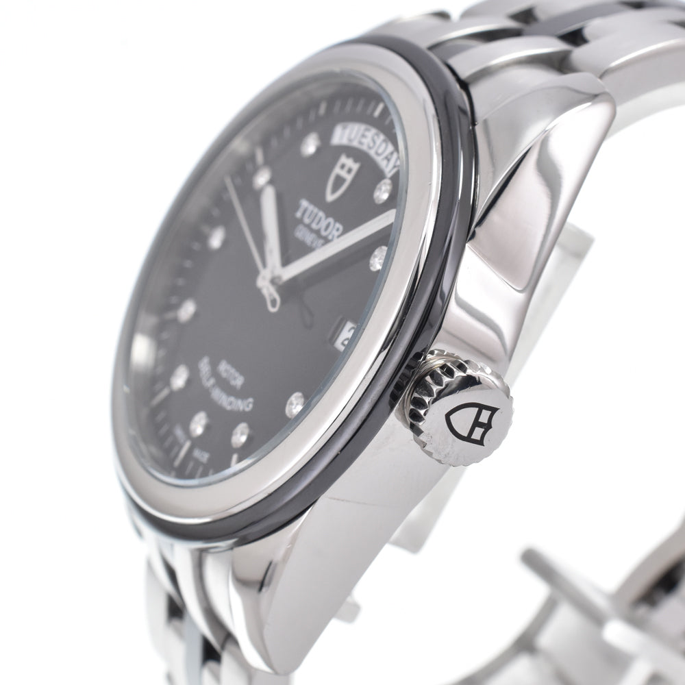 with paper TUDOR Glamour 56000 10P diamond black Dial Automatic Men's
 Watch N#151218