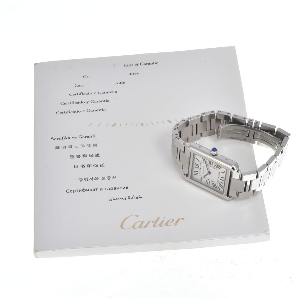 with paper CARTIER Tank solo W5200013 Silver Dial Quartz Ladies
 Watch M#151220