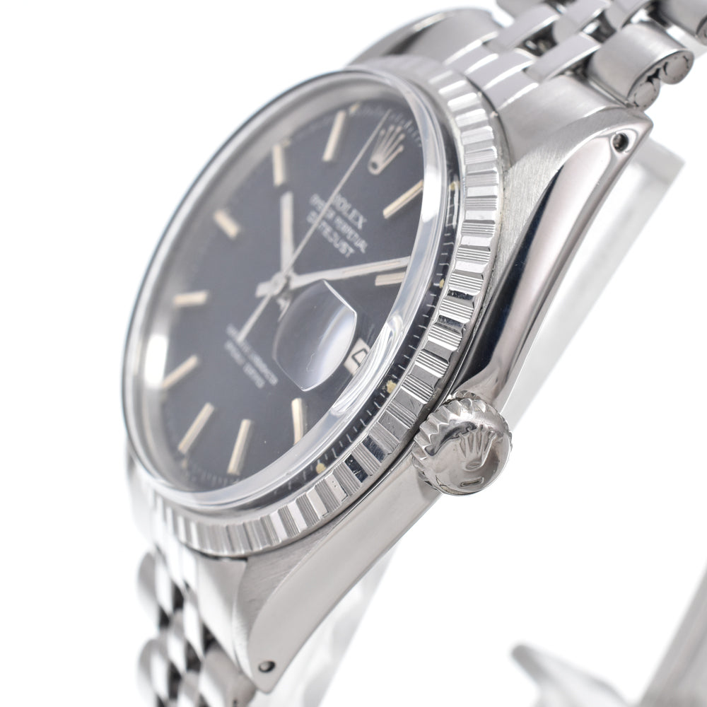 ROLEX Oyster Perpetual DATEJUST 1603 vintage Cal.1570 black Dial Automatic Men's
 Watch O#151221