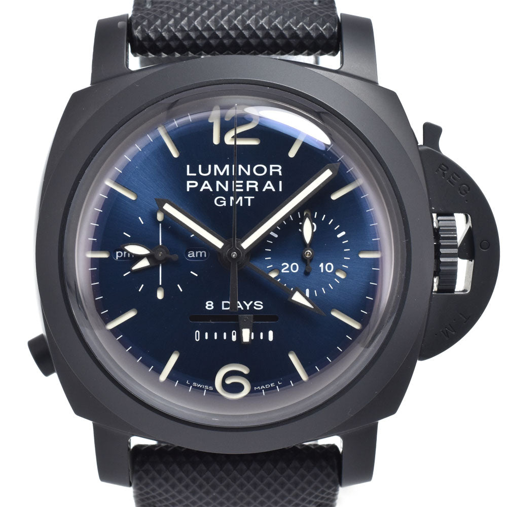 with paper PANERAI Luminor Chrono Monopulsante PAM01135 8 days GMT blue Dial Hand Winding Men's
 Watch N#151227