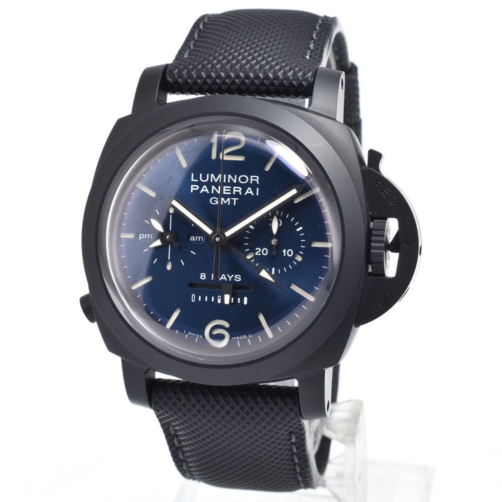 with paper PANERAI Luminor Chrono Monopulsante PAM01135 8 days GMT blue Dial Hand Winding Men's
 Watch N#151227