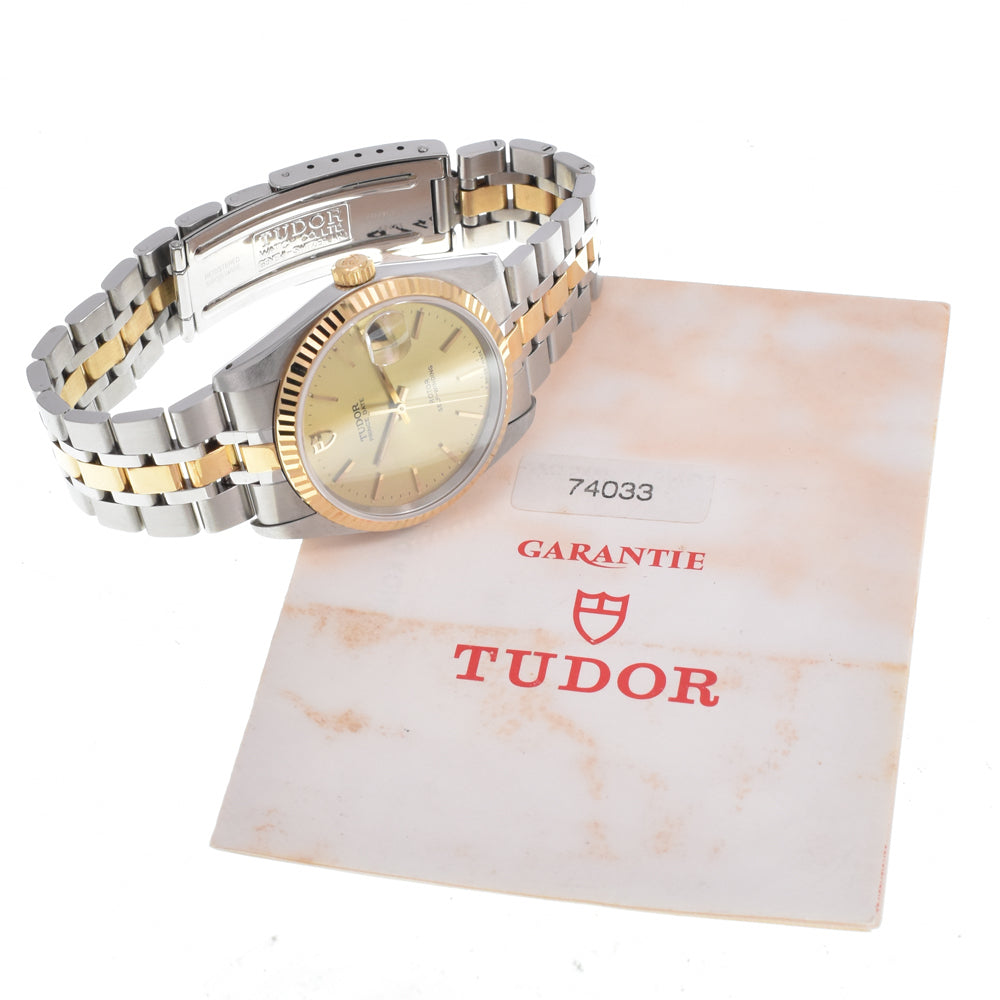 with paper TUDOR Prince Oyster Date 74033 gold Dial Automatic Men's
 Watch M#151230