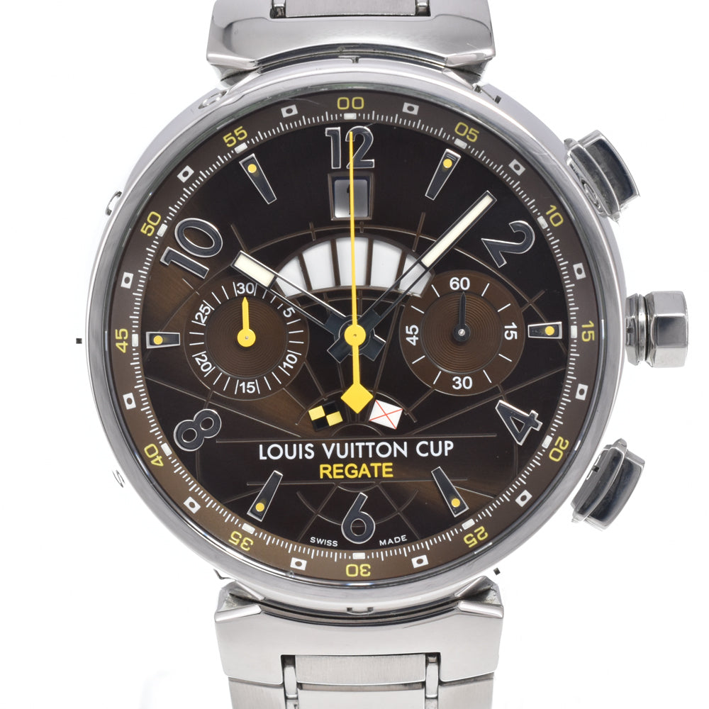 LOUIS VUITTON Tambour Cregatta Louis Vuitton Cup Q1021 Chronograph Brown Dial Automatic Men's
 Watch O#151244
