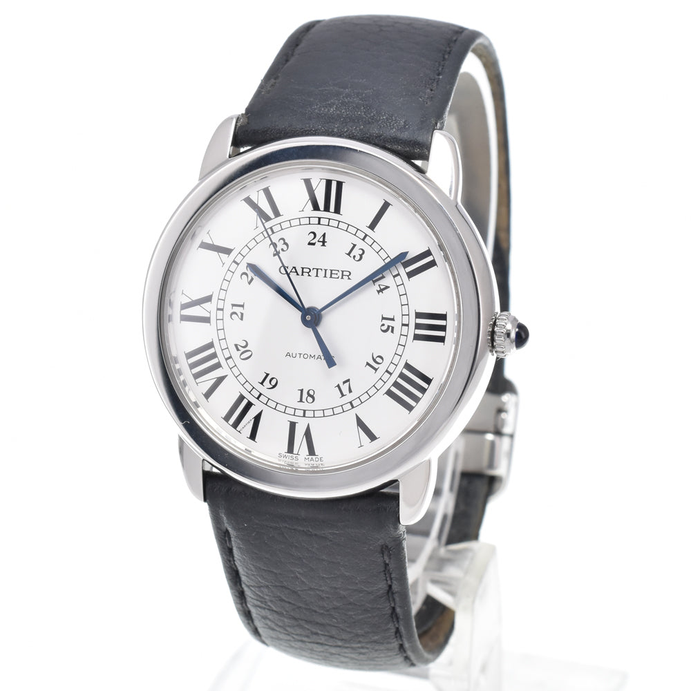 with paper CARTIER Rondo Solo de Cartier WSRN0021 Silver Dial Automatic Men's
 Watch N#151264