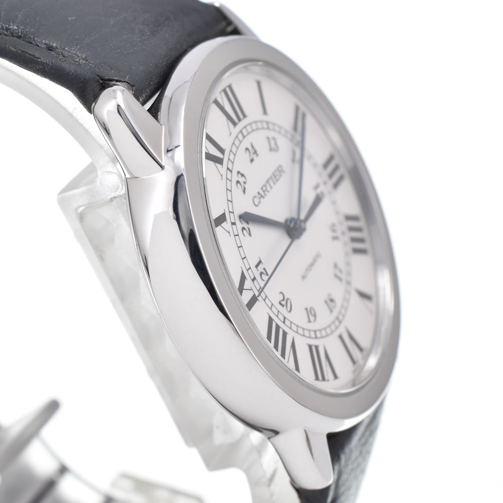 with paper CARTIER Rondo Solo de Cartier WSRN0021 Silver Dial Automatic Men's
 Watch N#151264