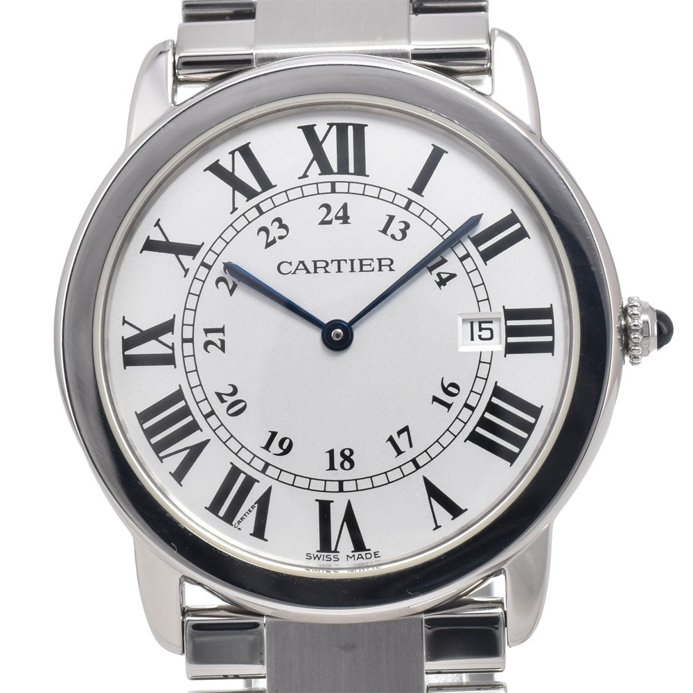 with paper CARTIER Ronde Solo LM W6701005 Date Silver Dial Quartz Men's
 Watch M#151265