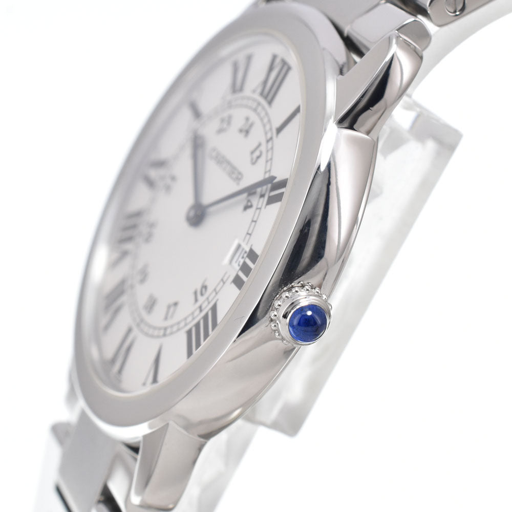 with paper CARTIER Ronde Solo LM W6701005 Date Silver Dial Quartz Men's
 Watch M#151265