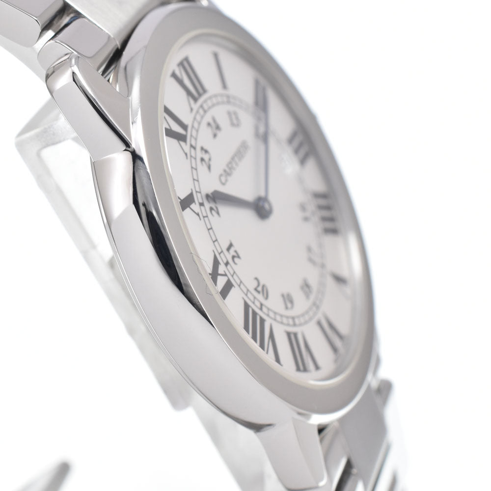with paper CARTIER Ronde Solo LM W6701005 Date Silver Dial Quartz Men's
 Watch M#151265