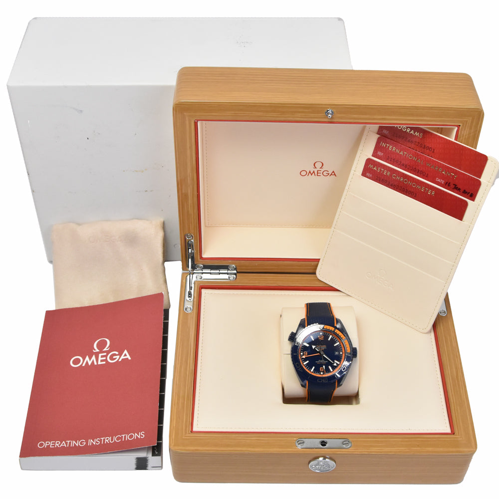 with paper OMEGA Seamaster Planet Ocean 215.92.46.22.03.001 blue Dial Automatic Men's
 Watch M#151269