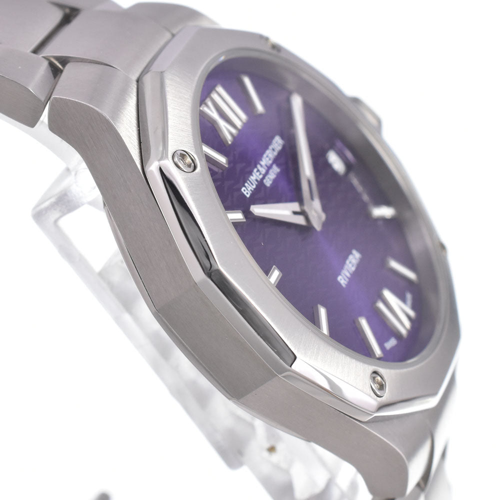 with paper Baume & Mercier Riviera MOA10728 purple Dial Quartz Men's
 Watch N#151287