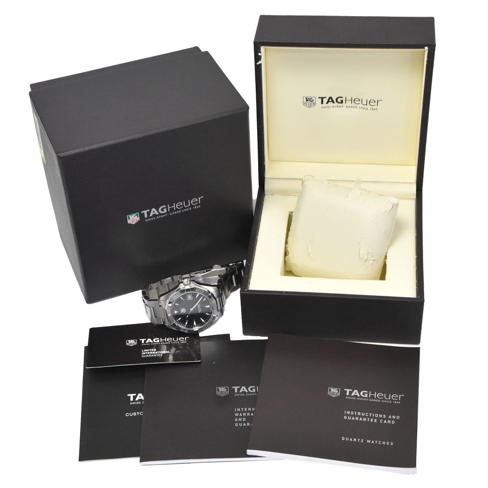 with paper TAG HEUER Aqua racer WAY1110 black Dial Quartz Men's
 Watch N#151293