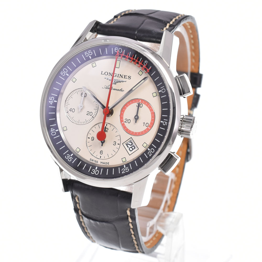 LONGINES Heritage Column-Wheel Chronograph Record L4.754.4.72.4 Ivory Dial Automatic Men's
 Watch N#151295