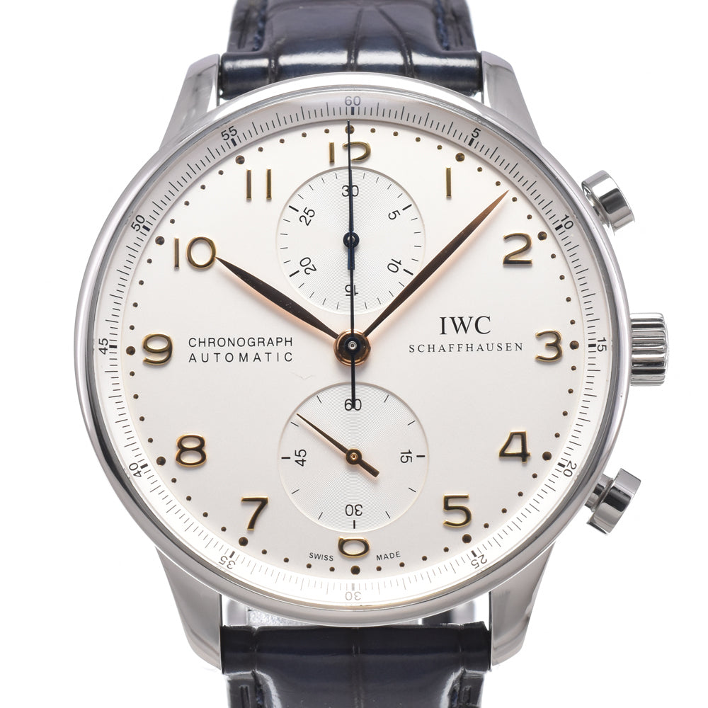 with paper IWC SCHAFFHAUSEN Portugese IW371445 Chronograph Silver Dial Automatic Men's
 Watch N#151297