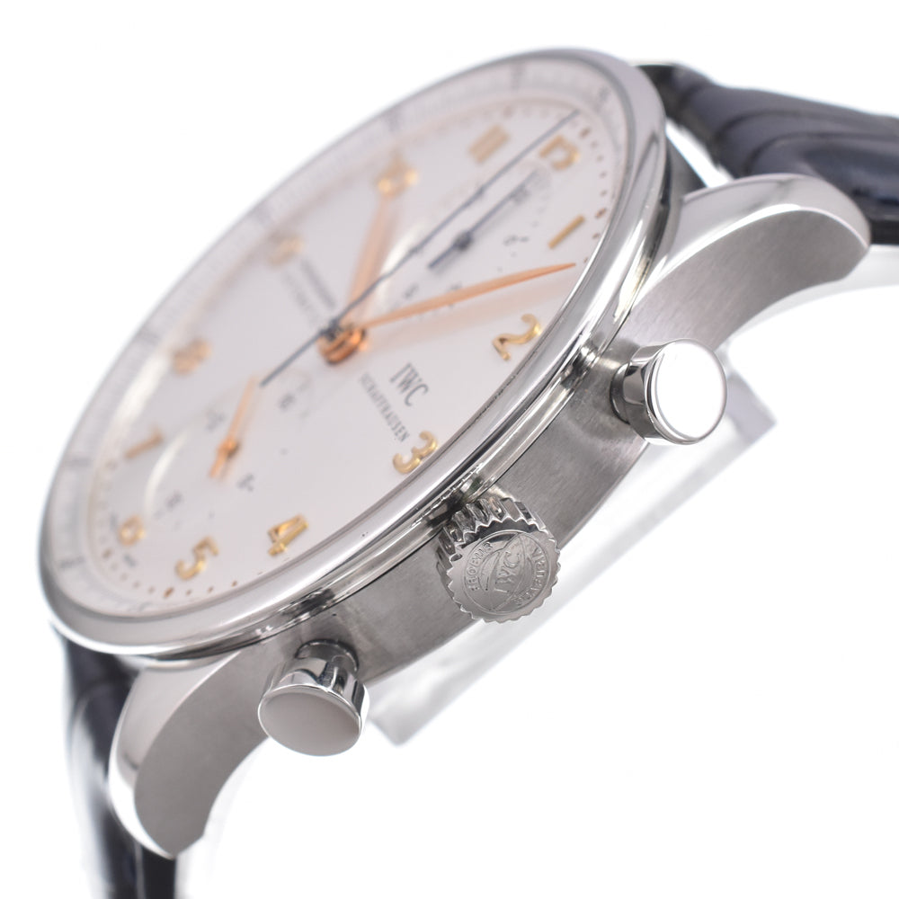 with paper IWC SCHAFFHAUSEN Portugese IW371445 Chronograph Silver Dial Automatic Men's
 Watch N#151297
