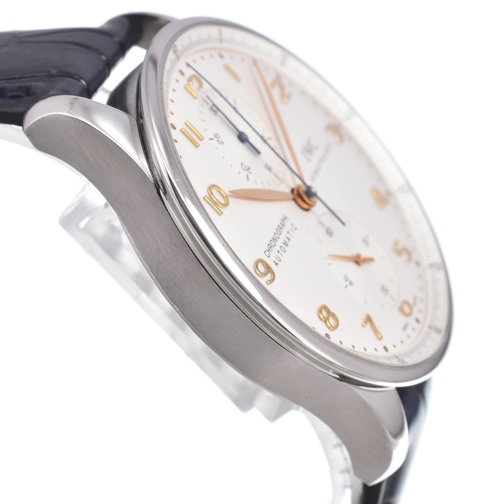 with paper IWC SCHAFFHAUSEN Portugese IW371445 Chronograph Silver Dial Automatic Men's
 Watch N#151297