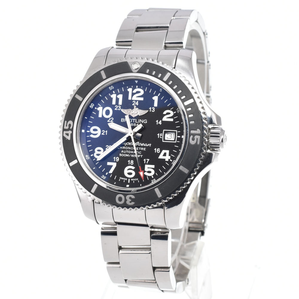 with paper BREITLING Super Ocean II 42 A17365 black Dial Automatic Men's
 Watch O#151318