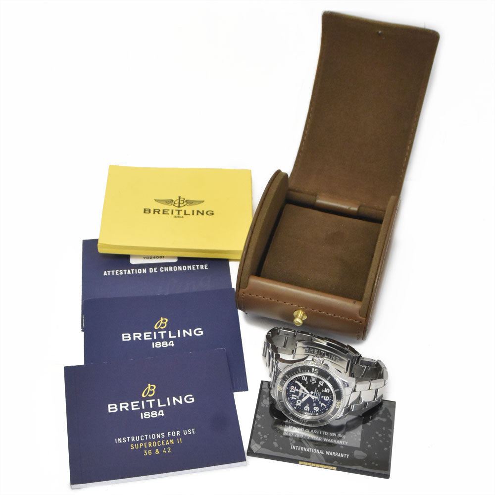 with paper BREITLING Super Ocean II 42 A17365 black Dial Automatic Men's
 Watch O#151318
