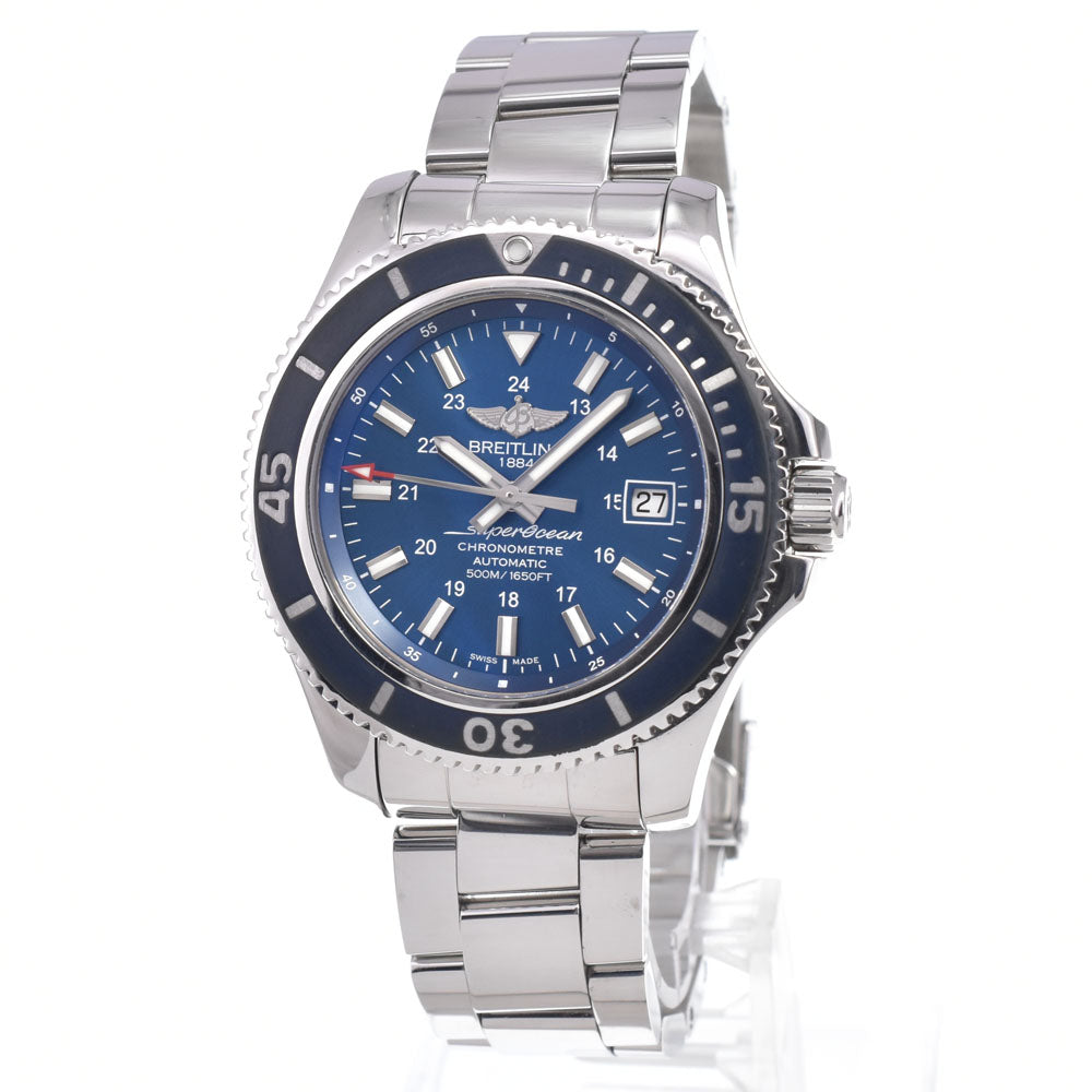 with paper BREITLING Super Ocean II 42 A17365 blue Dial Automatic Men's
 Watch O#151321