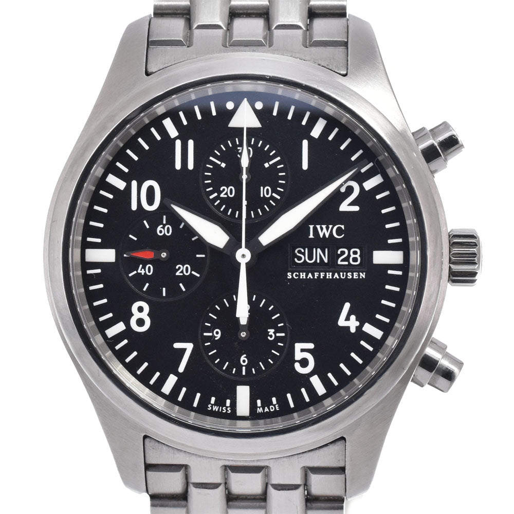 IWC SCHAFFHAUSEN Pilot watch IW371704 Chronograph day date black Dial Automatic Men's
 Watch N#151322