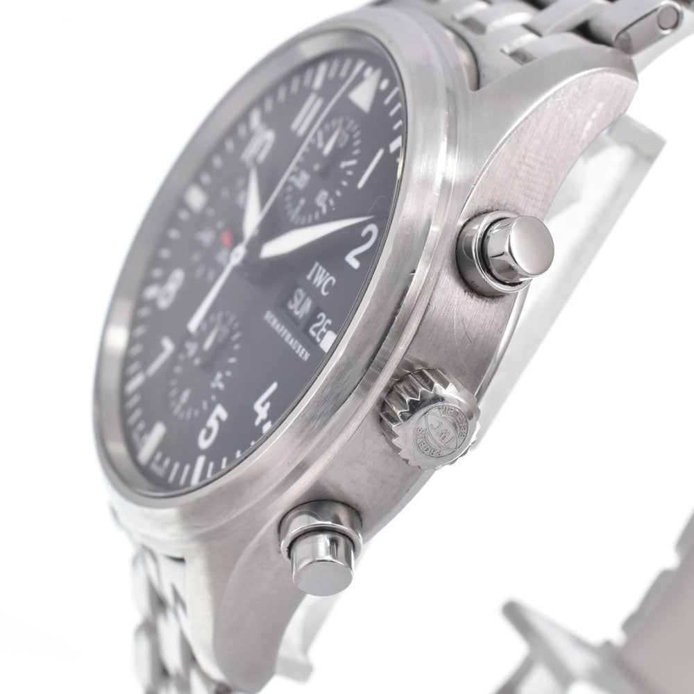 IWC SCHAFFHAUSEN Pilot watch IW371704 Chronograph day date black Dial Automatic Men's
 Watch N#151322