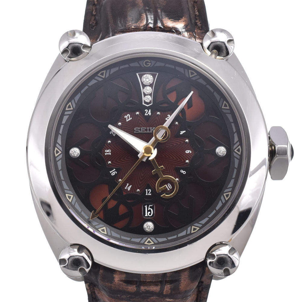 with paper SEIKO Galante SBLM009/8L36-00C0 Limited edition of 100 pieces, 6P diamonds Brown Dial Automatic Men's
 Watch M#151324